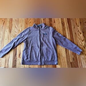 L.L.Bean Mens Full-Zip Mock Neck Fleece Lined Jacket Maroon Heather Size Large